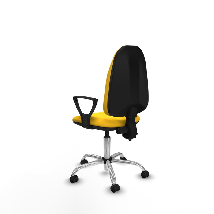 PIQUERAS Y CRESPO Silla de oficina Algarra con mecanismo de doble maneta y tapizado en Similpiel Amarillo