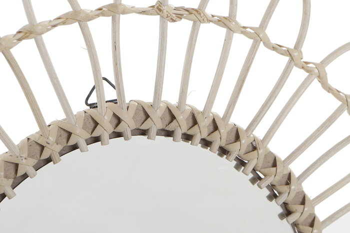DKD Home Decor Espejo de Ratán 46x46x1,5 Natural