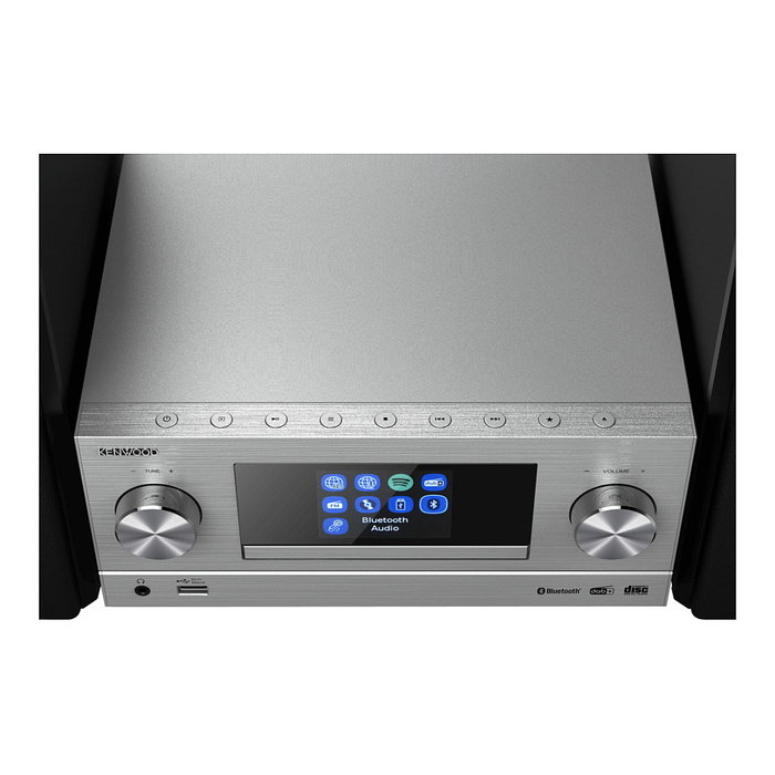 KENWOOD Minicadena Música Doméstica M-9000S-S, Plata, 50W, WiFi, Bluetooth 4.0, USB, DAB+, FM, Spotify, Radio Internet, TFT