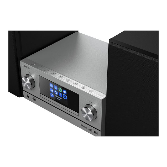 KENWOOD Minicadena Música Doméstica M-9000S-S, Plata, 50W, WiFi, Bluetooth 4.0, USB, DAB+, FM, Spotify, Radio Internet, TFT