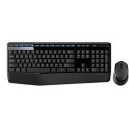 Logitech MK345 Combo Teclado y Ratón Inalámbrico Cómodo con Reposamuñecas y Diseño Resistente a Salpicaduras