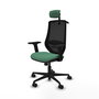 PIQUERAS Y CRESPO Silla de oficina Mardos con mecanismo Sincro, Verde esmeralda y Negro