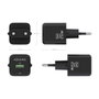 Aisens Cargador GaN 20W con USB-C PD3.0 y USB-A QC3.0, Negro