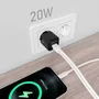 AISENS Cargador GaN USB 20W PD3.0 QC3.0 2 Puertos (1x Tipo-C, 1x USB-A) Negro para Móvil y Laptop, ASCH-20W2P011-BK