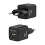 AISENS Cargador GaN USB 20W PD3.0 QC3.0 2 Puertos (1x Tipo-C, 1x USB-A) Negro para Móvil y Laptop, ASCH-20W2P011-BK