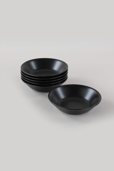 Hermia ST042306F956A000000MACD700 Juego de platos de cerámica de 6 piezas, color negro, 18 cm Hermia ST042306F956A000000MACD700 Juego de platos de cerámica de 6 piezas, color negro, 18 cm