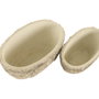 DKD Home Decor Set de 2 Centros de Mesa Barroco en Cemento Blanco Rozado