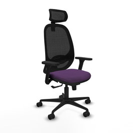 PIQUERAS Y CRESPO Silla de oficina Cilanco con mecanismo Sincro, Morado y Negro