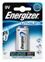 Energizer 1604LC Pila Batería Recargable 9V Litio, 750 mAh, Ultimate, Blíster de 1 Unidad, Color Gris