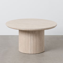 Mesa Centro Beige Piedra Mdf Decoración 70 X 70 X 38,50 cm