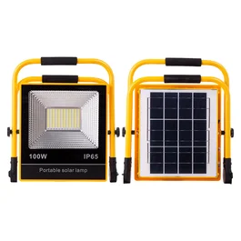HO-SOLARFL Proyector LED Solar 100W 6500K con Panel Solar 6V/9W, Batería 3.2V/18000mAh y Control Remoto, Autonomía 8-36h [HO-SOLARFL-100W-05]