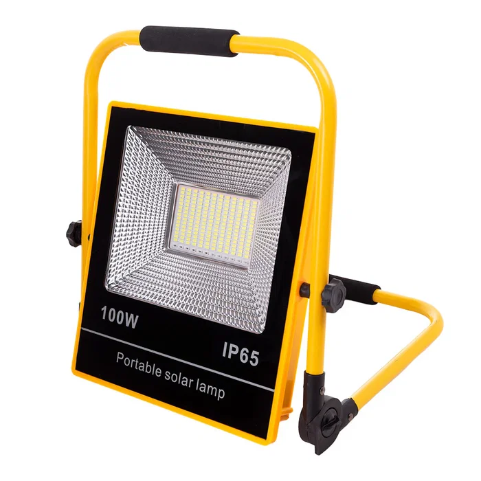 HO-SOLARFL Proyector LED Solar 100W 6500K con Panel Solar 6V/9W, Batería 3.2V/18000mAh y Control Remoto, Autonomía 8-36h [HO-SOLARFL-100W-05]