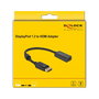 DeLOCK Adaptador DisplayPort 1.2 Macho a HDMI Hembra 4K 3840x2160 Pasivo 0.2 m Negro