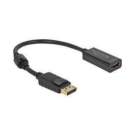 DeLOCK Adaptador DisplayPort 1.2 Macho a HDMI Hembra 4K 3840x2160 Pasivo 0.2 m Negro