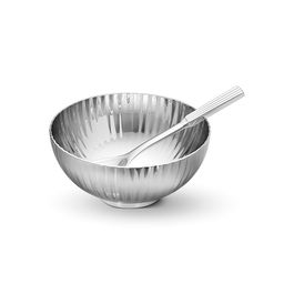 Georg Jensen Bernadotte Bol Salero Con Cuchara Acero Inoxidable Pulido Espejo