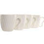 DKD Home Decor Set de 4 Tazas de Porcelana y Bambú PENGJIA 25