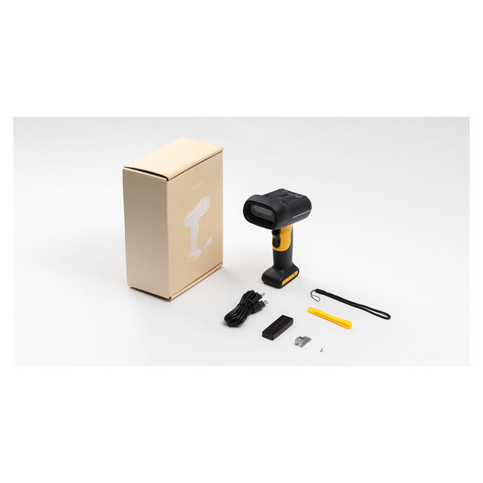 Inateck Lector de Códigos de Barras Portátil 2D BCST-75 Bluetooth USB Color Negro Amarillo Inalámbrico y Cableado IP67