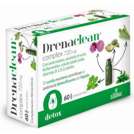 Nature Essential Drenaclean 60 Comprimidos - Cardo Mariano, Alcachofa, Detox Hígado, Vitaminas B1 B2 Biotina, 60 unidades