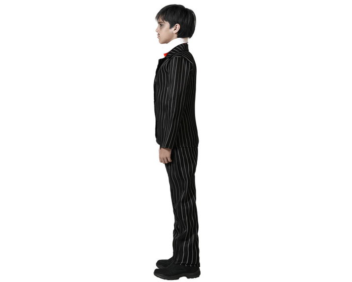 Atosa Traje de Fantasma Negro a Rayas con Corbata Roja para Niño