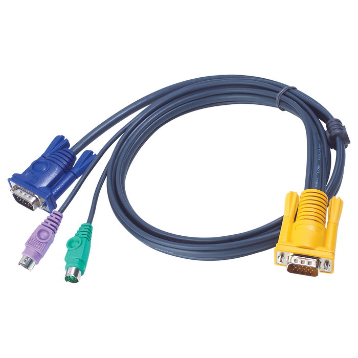 Aten Cable KVM VGA y PS/2 de 1,8 m, Conector HDB-15 + 2 x PS/2 a SPHD-15