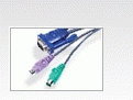 Aten Cable KVM VGA y PS/2 de 1,8 m, Conector HDB-15 + 2 x PS/2 a SPHD-15