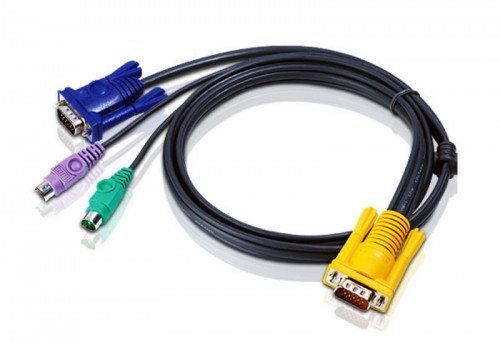 Aten Cable KVM VGA y PS/2 de 1,8 m, Conector HDB-15 + 2 x PS/2 a SPHD-15