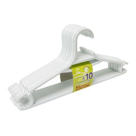 Hidalgo Perchas Económicas Blancas Antideslizantes Plástico Lote 10 Unidades