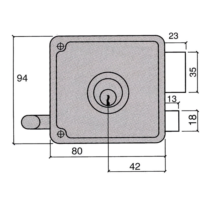 UCEM Cerradura de sobreponer 4125-HB de 8 izquierda
