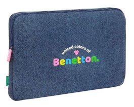 Funda para Portátil Benetton Denim Azul 15,6'' 39,5 x 27,5 x 3,5 cm