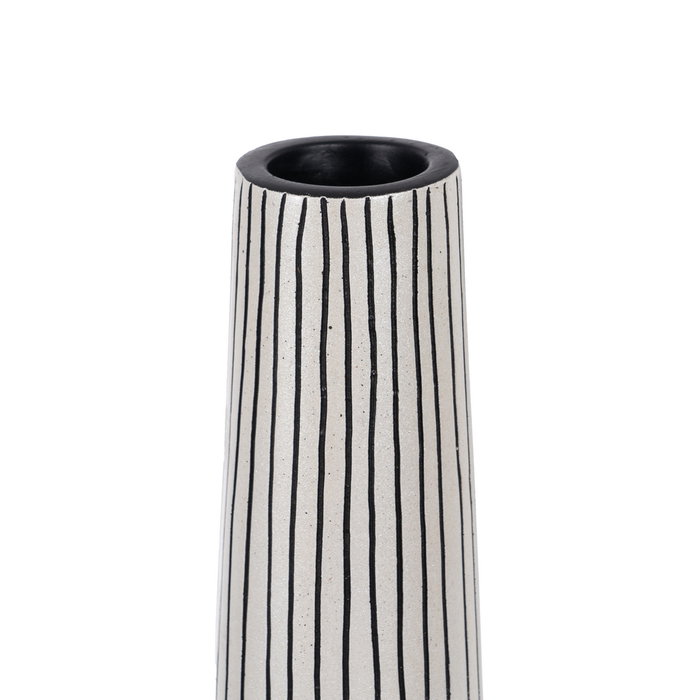 Jarrón Negro-Blanco Poliresina 29 X 15 X 76 cm