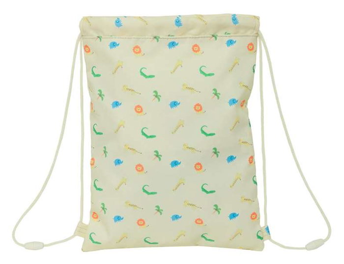 Bolsa Mochila con Cuerdas Safta Selva Blanco 26 x 34 x 1 cm