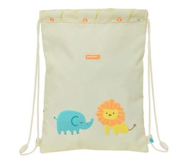 Bolsa Mochila con Cuerdas Safta Selva Blanco 26 x 34 x 1 cm