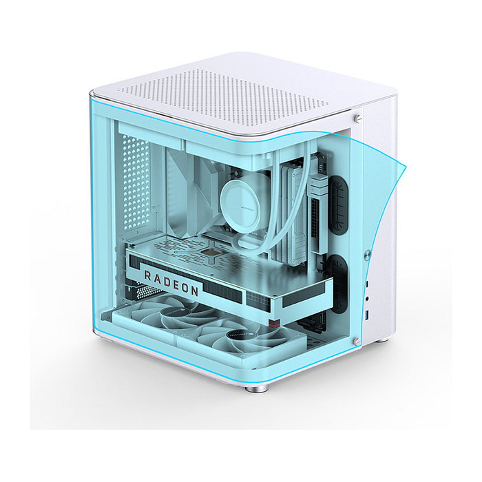 Jonsbo TK-1 2.0 Micro-ATX Gehäuse, Tempered Glass - blanco