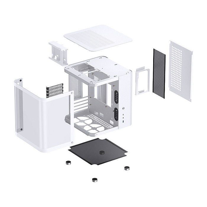 Jonsbo TK-1 2.0 Micro-ATX Gehäuse, Tempered Glass - blanco