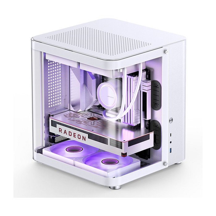 Jonsbo TK-1 2.0 Micro-ATX Gehäuse, Tempered Glass - blanco
