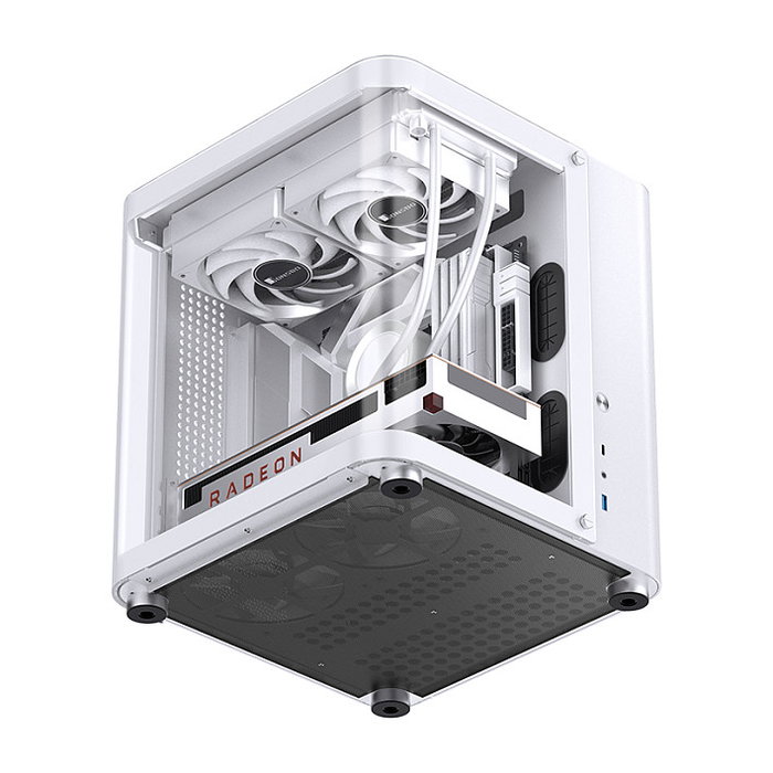 Jonsbo TK-1 2.0 Micro-ATX Gehäuse, Tempered Glass - blanco