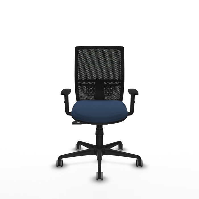 PIQUERAS Y CRESPO Silla de oficina Yunquera con mecanismo Sincro Azul marino y Negro