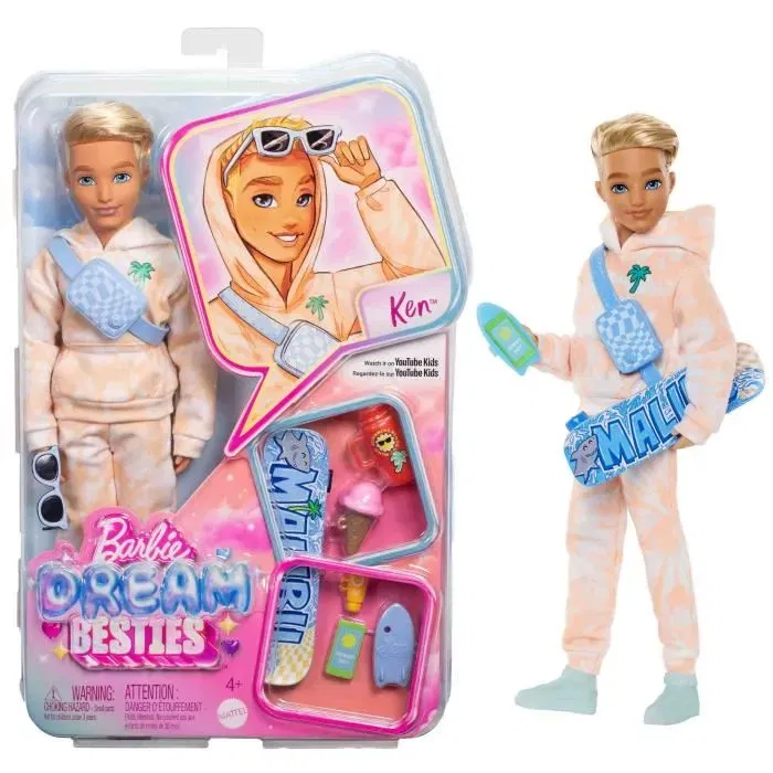 Barbie Ken, la mejor amiga de sus sueños - JDD75 Muñeca con 11 puntos de articulación y 9 accesorios Barbie Ken, la mejor amiga de sus sueños - JDD75 Muñeca con 11 puntos de articulación y 9 accesorios