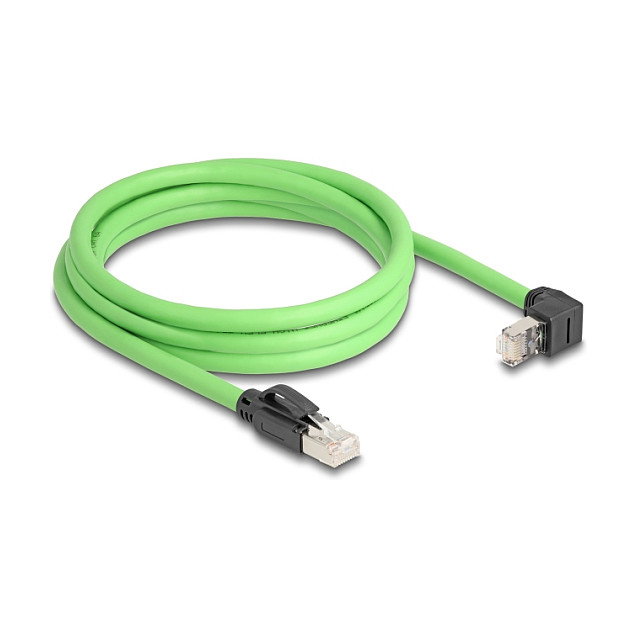 DeLOCK Cable de red RJ45 Cat.6A SF/UTP 2 m verde con conector acodado DeLOCK Cable de red RJ45 Cat.6A SF/UTP 2 m verde con conector acodado