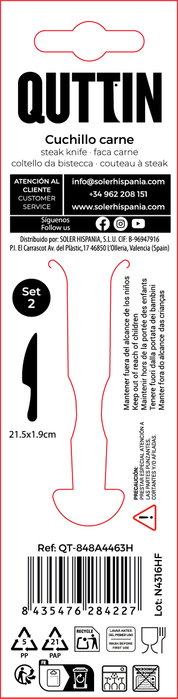 Inde Set de 2 Cuchillos de Carne Antarti 21.5 cm - 12 Cajas (Acero Inoxidable) inevitable