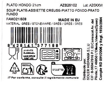 Inde Plato Hondo Azurill Monaco Brillo 21 cm (12 Unidades) extra_attributes_supplier_next_arrival_qty: 0