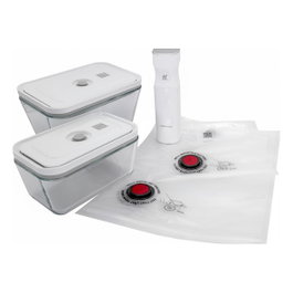 Zwilling 36806-007-0 Vakuum Starterset, 7 piezas, Bolsas y Recipiente, 4000 ml, Blanco, Premium EU