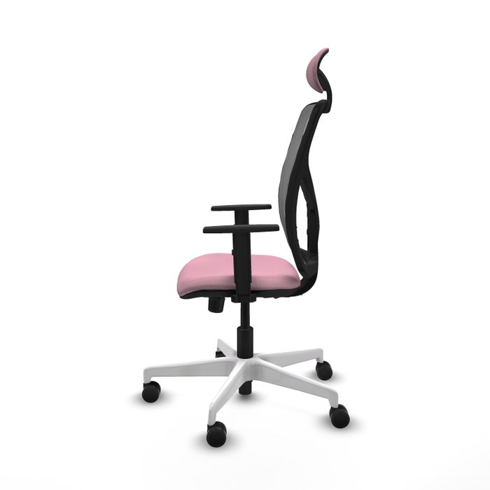 PIQUERAS Y CRESPO Silla de oficina Motilla Rosa y Gris