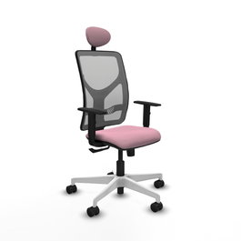 PIQUERAS Y CRESPO Silla de oficina Motilla Rosa y Gris