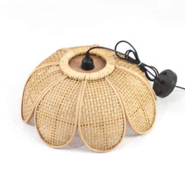 DKD Home Decor Lámpara de Techo de Ratán 46,5x46,5x18 Marrón y Negro