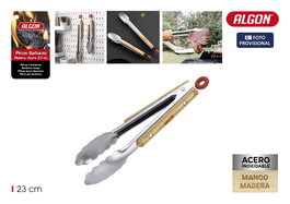 Inde Pinzas Barbacoa Wood 23 cm Algon Bbq (24 Unidades)