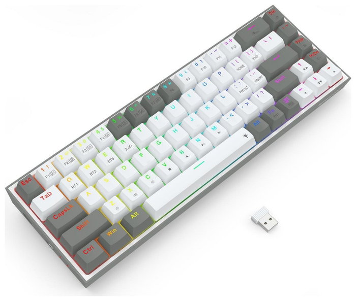 Redragon Castor Pro K631RGB-PRO-WG Mouse Inalámbrico Blanco Gaming con Retroiluminación RGB