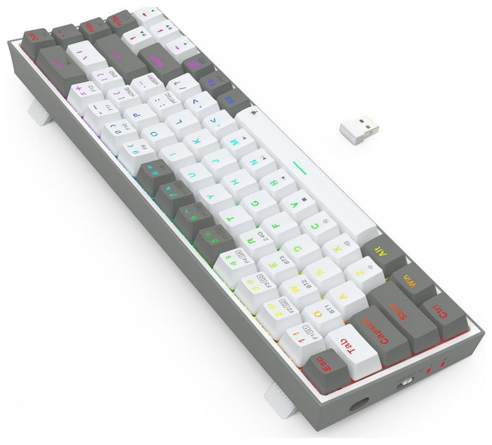 Redragon Castor Pro K631RGB-PRO-WG Mouse Inalámbrico Blanco Gaming con Retroiluminación RGB