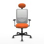 PIQUERAS Y CRESPO Silla de oficina Zulema con mecanismo Sincro, Naranja y Blanco