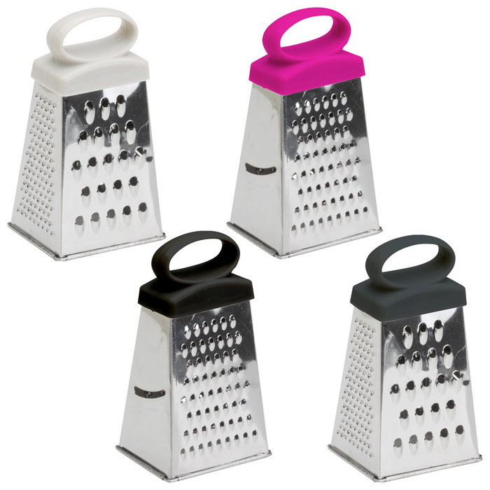 Cook Concept Rallador 4 Caras Acero Inoxidable y Plástico 12 cm Colores Surtidos para Cocina